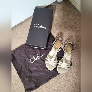 Cole Haan womens size 6.5 gold sandals.